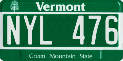 VT license plate NYL476