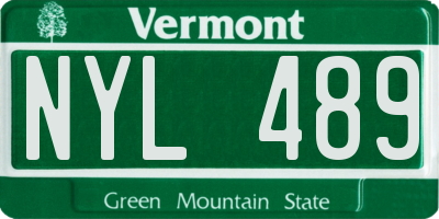 VT license plate NYL489