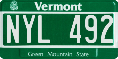 VT license plate NYL492