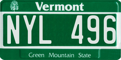 VT license plate NYL496