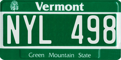 VT license plate NYL498