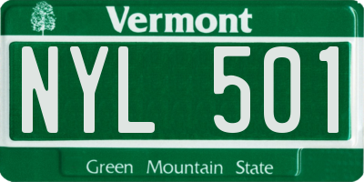 VT license plate NYL501