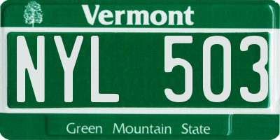 VT license plate NYL503