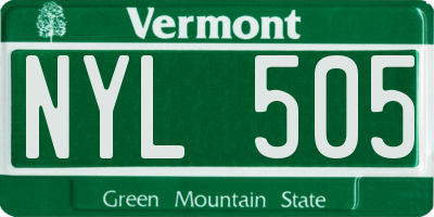 VT license plate NYL505