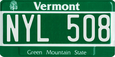 VT license plate NYL508