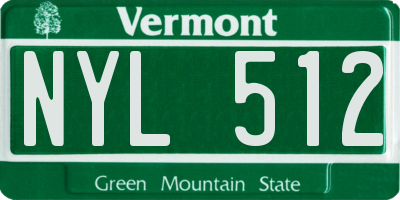 VT license plate NYL512