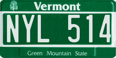 VT license plate NYL514
