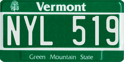 VT license plate NYL519