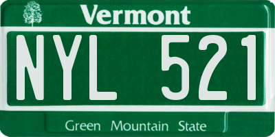 VT license plate NYL521