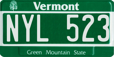 VT license plate NYL523