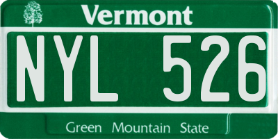 VT license plate NYL526