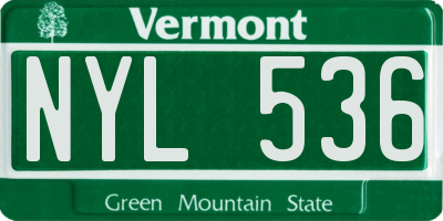 VT license plate NYL536