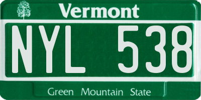 VT license plate NYL538