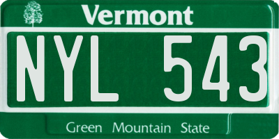 VT license plate NYL543