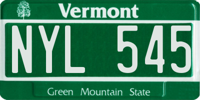 VT license plate NYL545