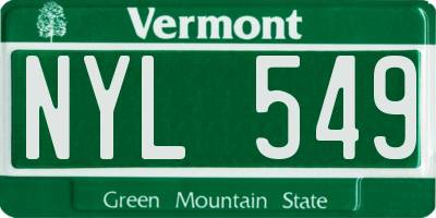 VT license plate NYL549