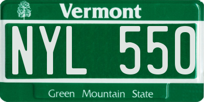 VT license plate NYL550