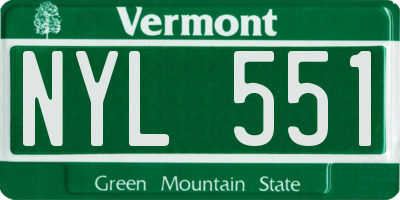 VT license plate NYL551