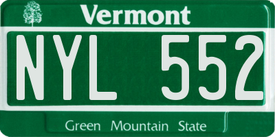 VT license plate NYL552