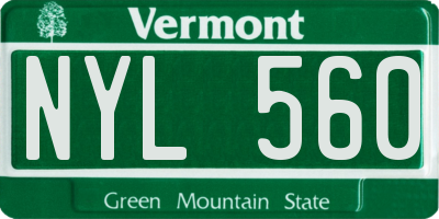 VT license plate NYL560