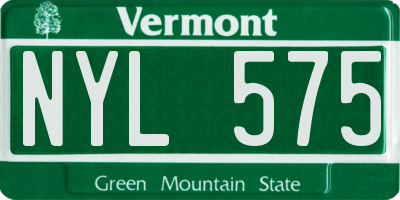 VT license plate NYL575