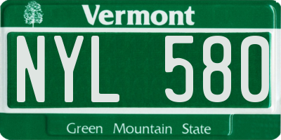 VT license plate NYL580
