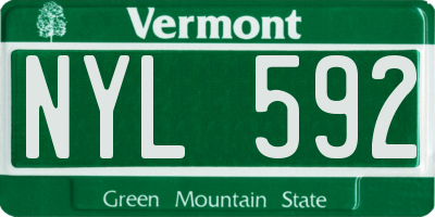 VT license plate NYL592