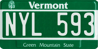 VT license plate NYL593