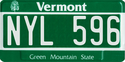 VT license plate NYL596