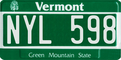 VT license plate NYL598
