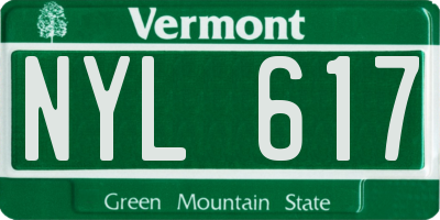 VT license plate NYL617