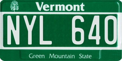 VT license plate NYL640