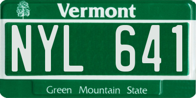 VT license plate NYL641