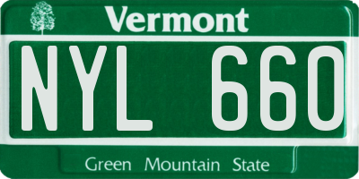 VT license plate NYL660