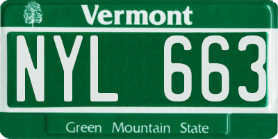 VT license plate NYL663