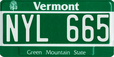 VT license plate NYL665
