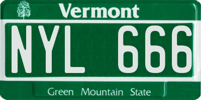 VT license plate NYL666
