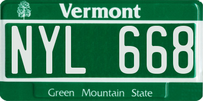 VT license plate NYL668