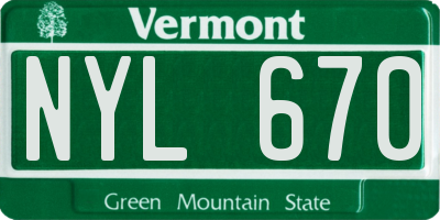 VT license plate NYL670