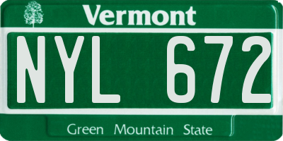 VT license plate NYL672