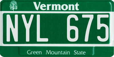 VT license plate NYL675
