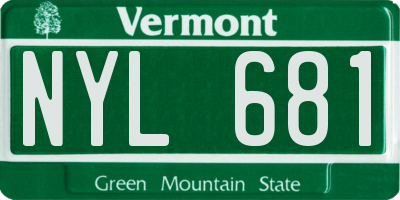VT license plate NYL681