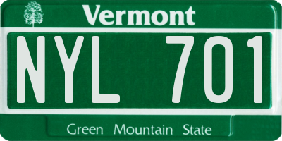 VT license plate NYL701