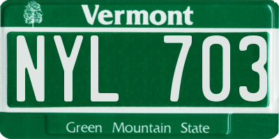 VT license plate NYL703