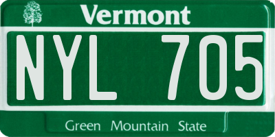 VT license plate NYL705