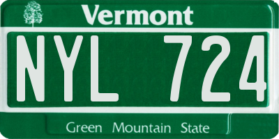 VT license plate NYL724