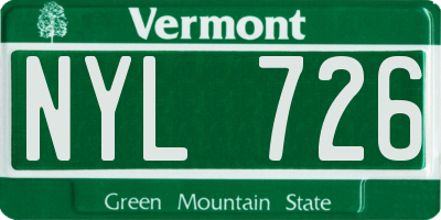 VT license plate NYL726