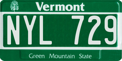 VT license plate NYL729