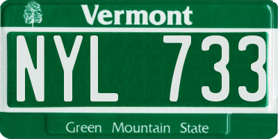 VT license plate NYL733