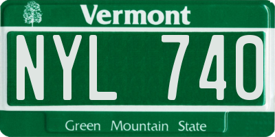 VT license plate NYL740